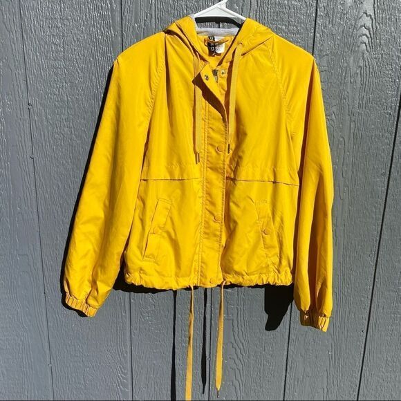 Divided Crop Windbreaker Lined Yellow Jacket XS - Picture 1 of 7